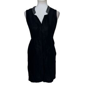 Ports 1961 Sleeveless V-Neck Surplice Shift Dress Cotton, Silk Lining sz S Small